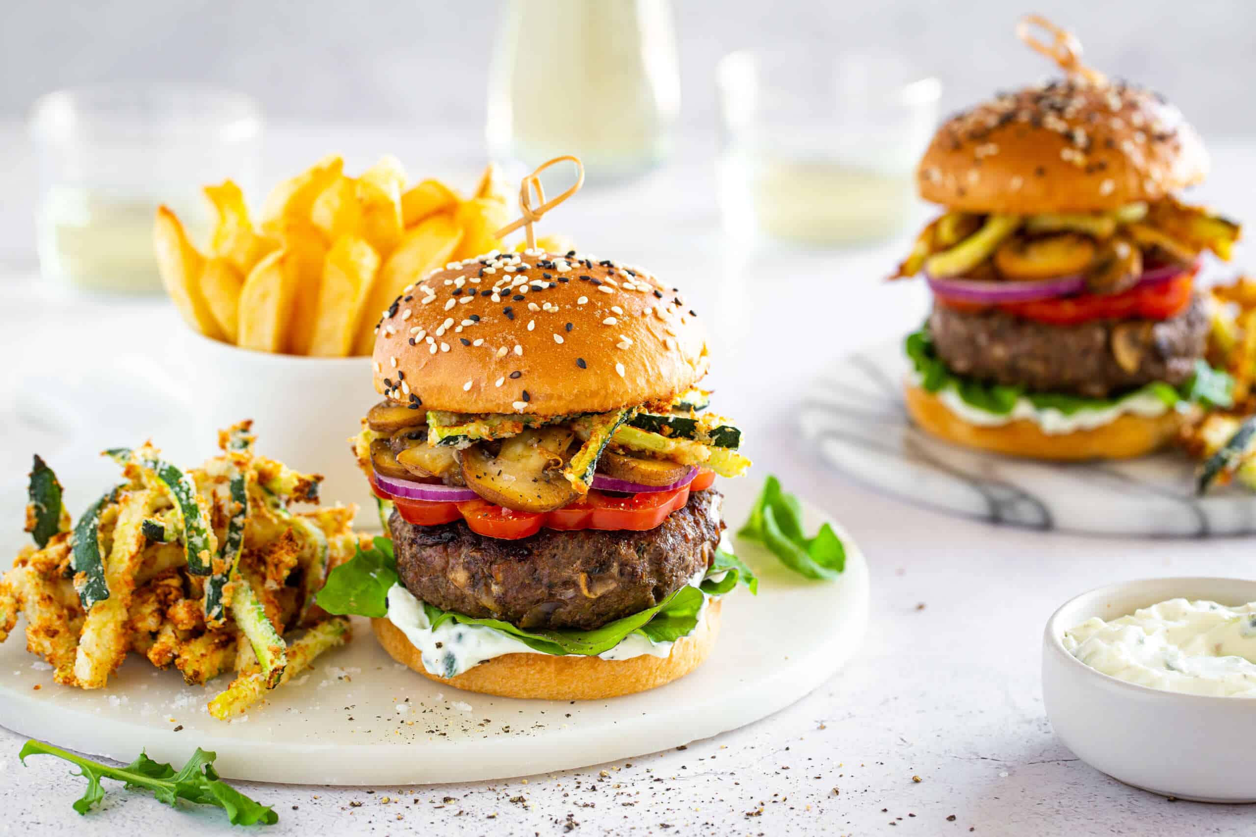 GREEK STYLE MUSHROOM BLENDED BURGER