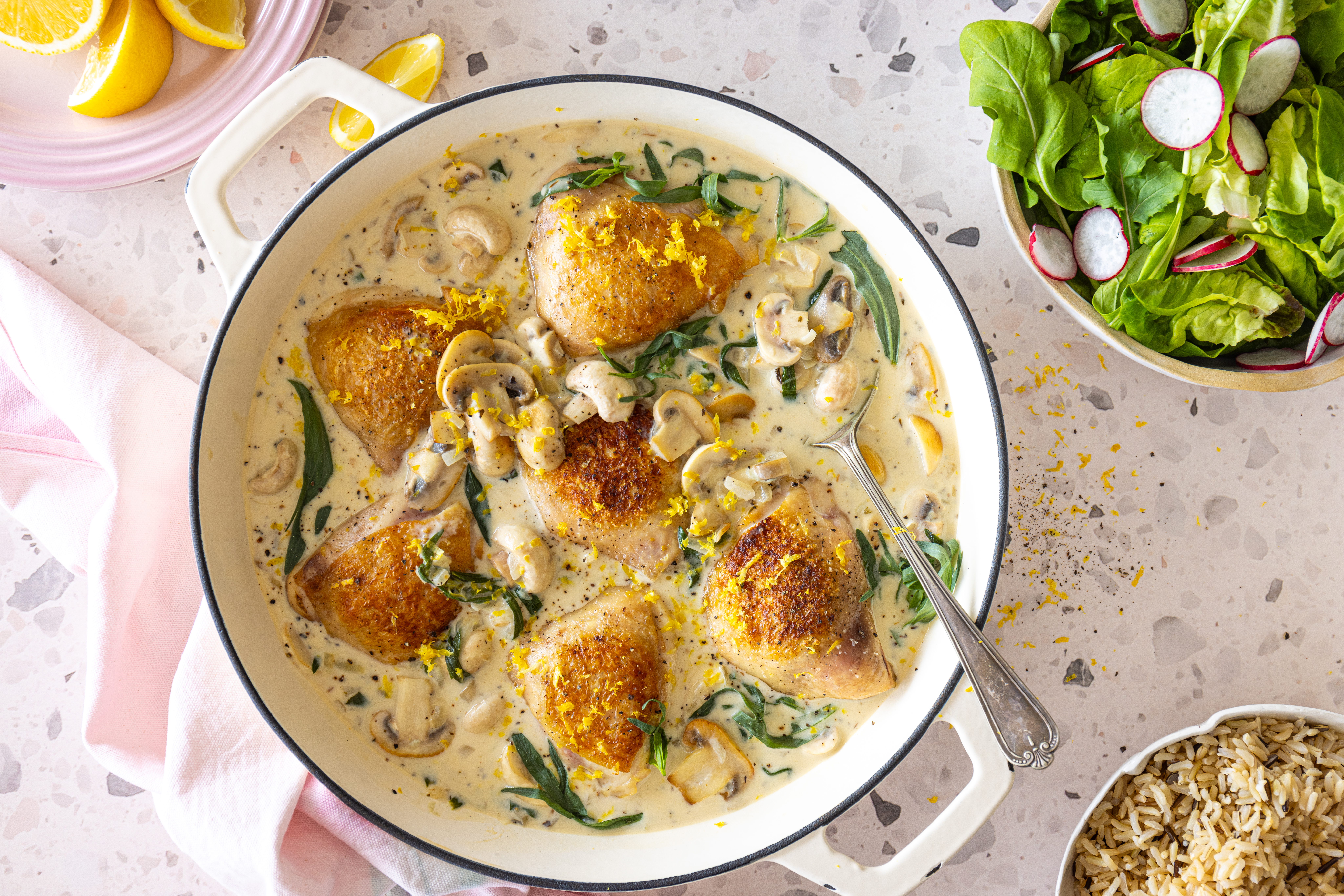 SAMFA - Lemony Baked Chicken in Mushroom Sauce