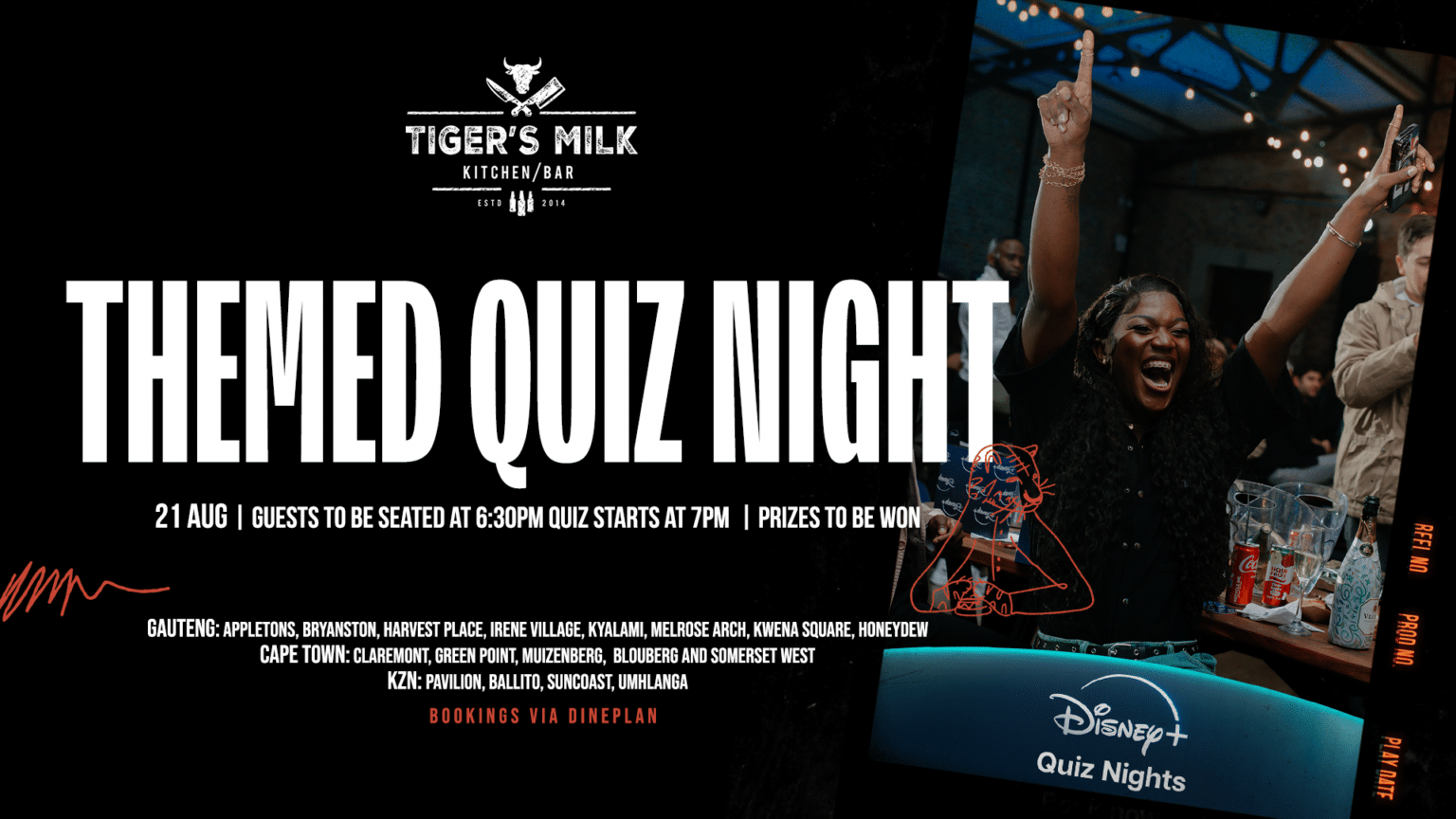 Disney+ Collaborates With Tiger's Milk & Quiz Nights Sa For A Themed ...