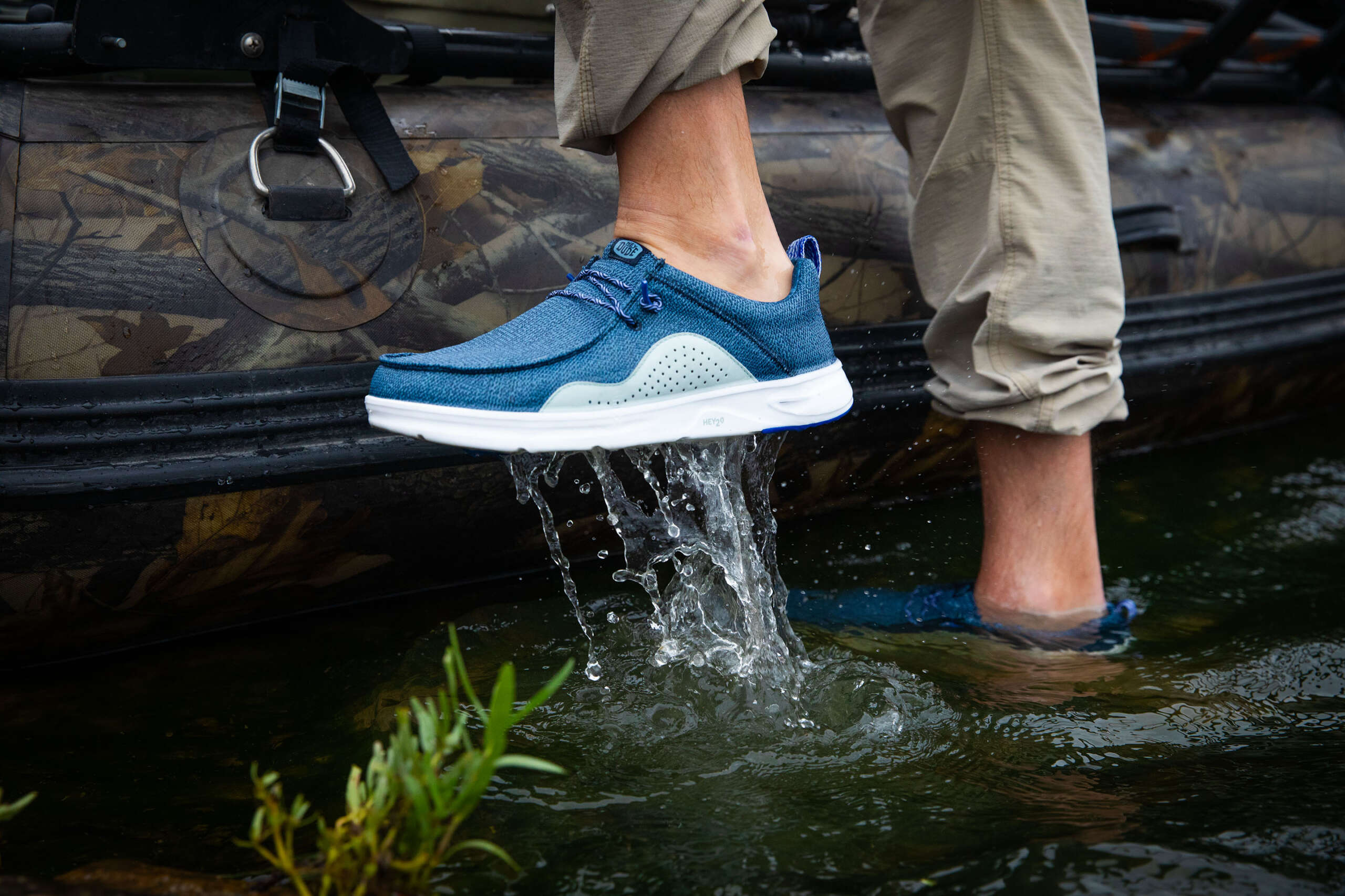 HEYDUDE introduces the HEY20, a versatile slip-on designed for those who embrace both land and water adventures. Whether you're lounging dockside, exploring the beach, or casting a line, the HEY20 is crafted to keep up with your lifestyle.