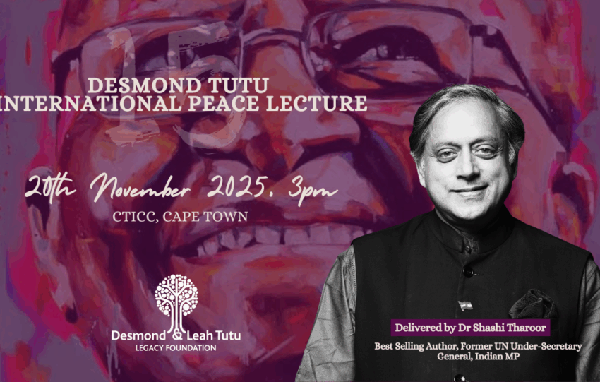 Dr Shashi Tharoor to headline 15th Annual Desmond Tutu International Peace Lecture