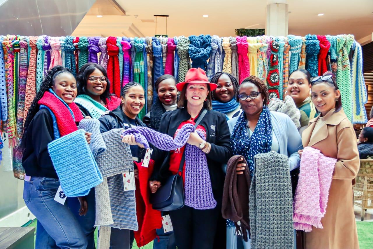 Hyde Park Corner unveils world's largest handmade scarf chandelier at Yarn by Design Expo as Secret Scarves Shh... turns ten this Mandela Day